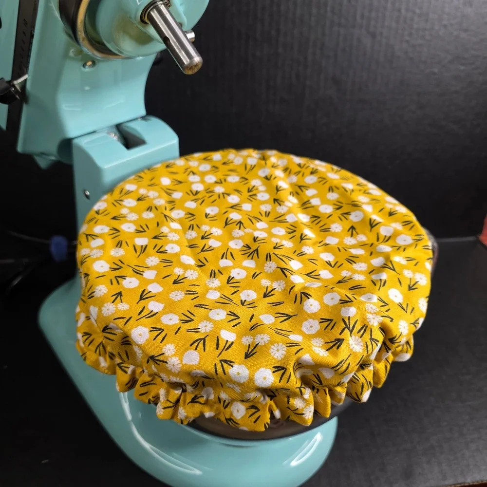 Tropical Flowers Goldenrod Floral KitchenAid Mixer Mixing Bowl Cover Baking